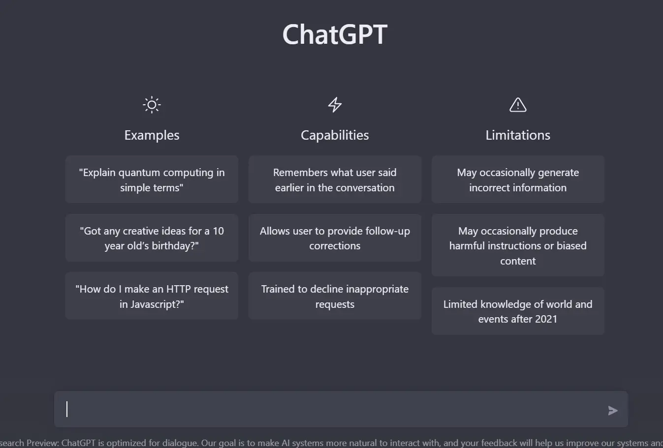 ChatGPT官方网站截图